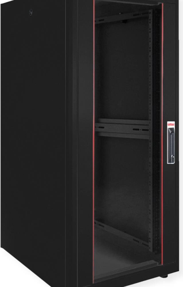 ROLINE 19 Zoll Netzwerkschrank Basic 26 600x800 BxT Glastür schwarz (26.21.0205)