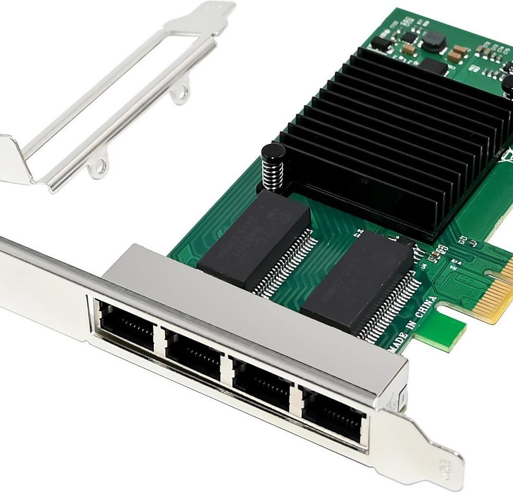 InLine Quad Gigabit Netzwerkkarte 4x RJ45 1 Gb/s PCIe x1 (51127D)