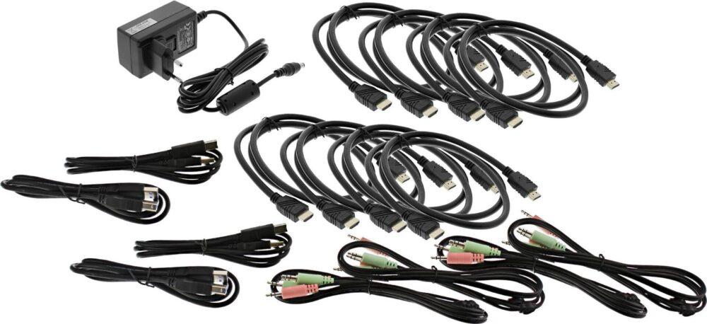 InLine KVM Desktop Switch - 4-fach - Dual Monitor - HDMI - 4K - USB 3.0 - Audio (62654I)