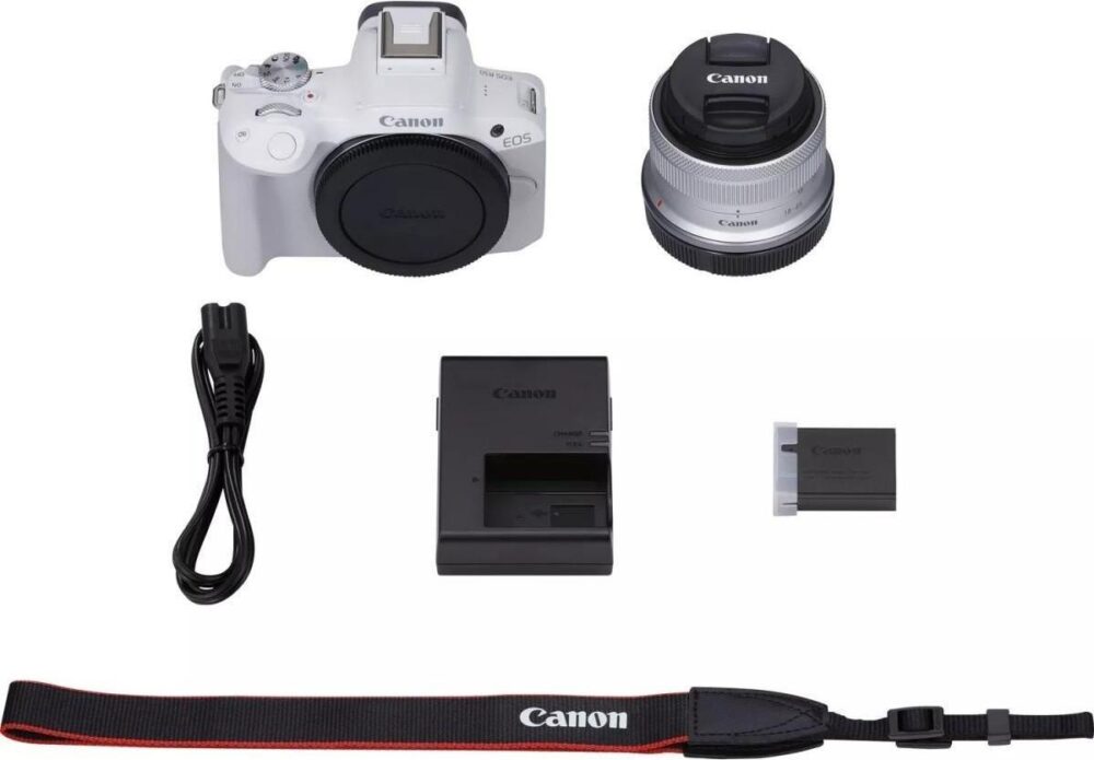 Canon EOS R50 - Weiß + RF-S 18-45mm F4.5-6.3 IS STM Kit - 24,2 MP - 6000 x 4000 Pixel - CMOS - 4K Ultra HD - Touchscreen - Weiß (5812C013)