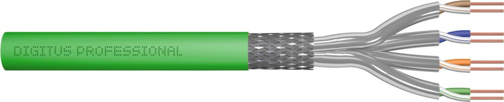 DIGITUS Professional - Bulkkabel - 100 m - 7.9 mm - S/FTP - Simplex - CAT 8.2 - halogenfrei - grün