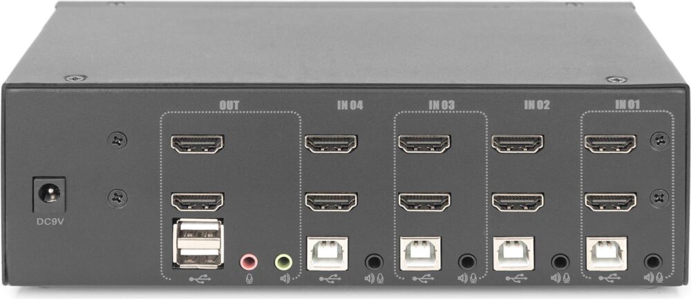 DIGITUS - KVM-/Audio-/USB-Switch - 4 x KVM port(s) - 1 lokaler Benutzer - Desktop (DS-12883)