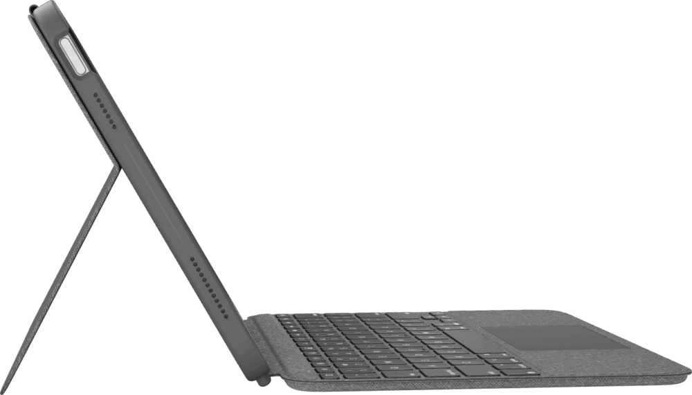 Logitech Combo Touch - Tastatur und Foliohülle - mit Trackpad - hintergrundbeleuchtet - Apple Smart connector - QWERTY - GB - Oxford Gray (920-011441)