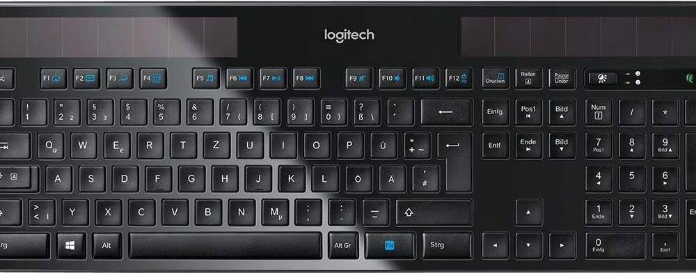 Logitech Wireless Solar Keyboard K750 - Tastatur - drahtlos - 2,4 GHz - kabelloser Empfänger (USB) - Deutsch (920-002916)