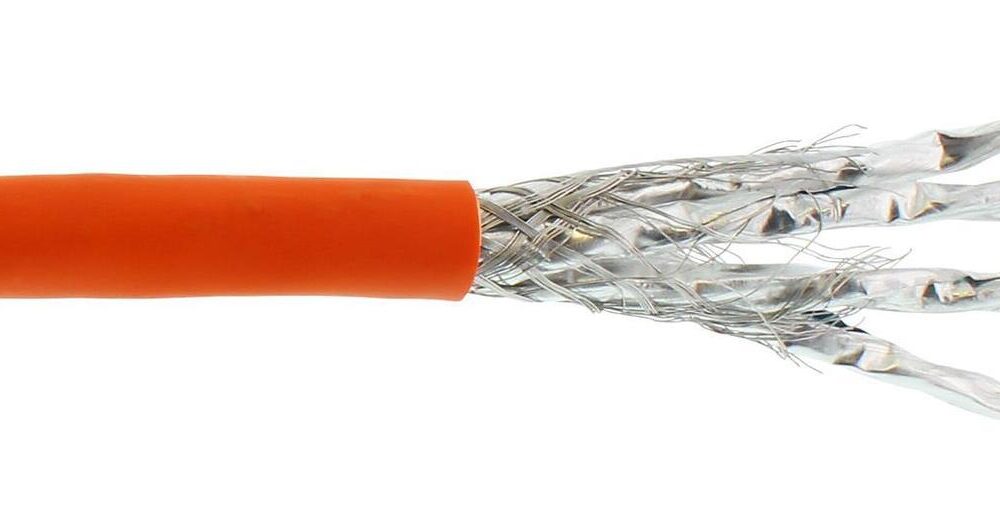 InLine VerlegekabelCat.7a Rohkabel S/FTP PiMF 4x2x0.58 AWG23 1200MHz B2ca halogenfrei orange - Verlegekabel - Netzwerk - SFTP - 100 m - low-smoke - zero-halogen - halogenfrei (71100I)
