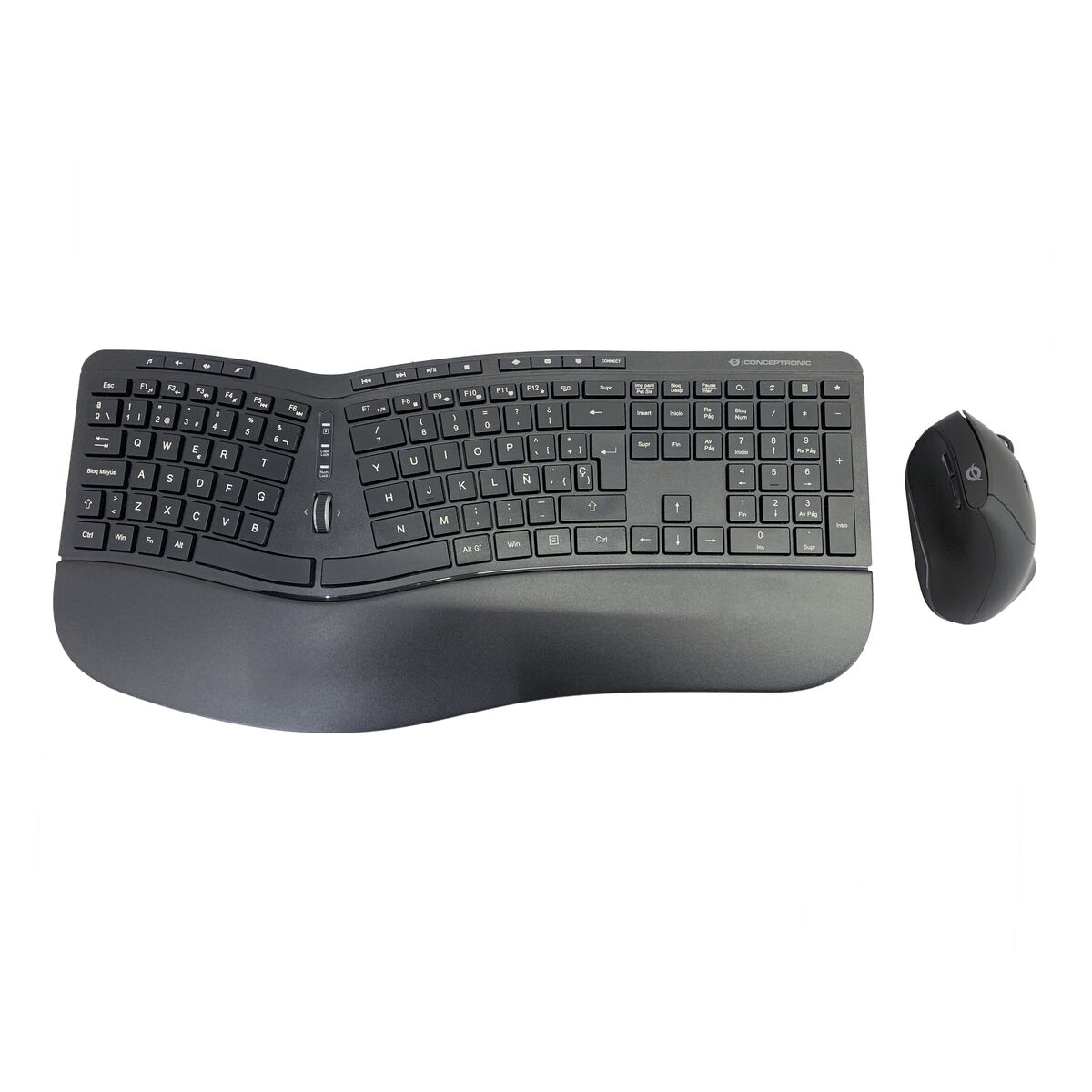Tastiera e Mouse Conceptronic 120849407101 Nero Qwerty in Spagnolo