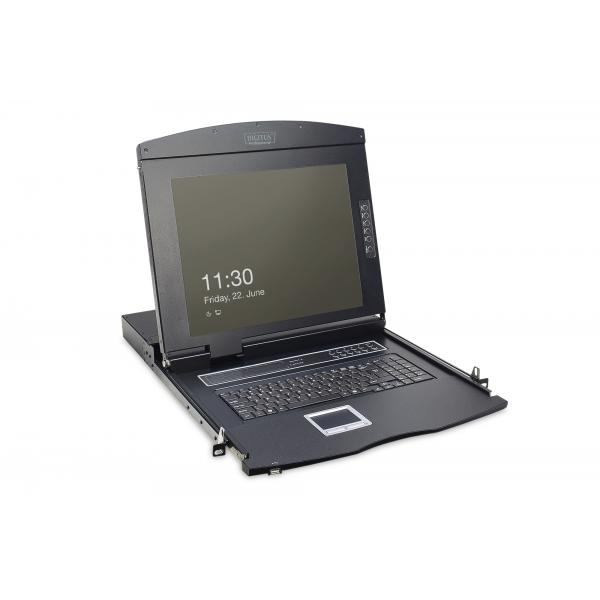 Digitus Console modulare con TFT da 17 [43,2 cm], 1 porta KVM e touchpad, tastiera tedesca (Digitus Professional DS-72210-1GE - KV)