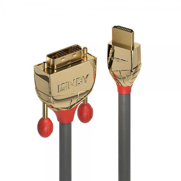 Lindy 36199 cavo e adattatore video 15 m HDMI tipo A [Standard] DVI-D Oro (Lindy 36199 videokabel adapter 15 m HD)