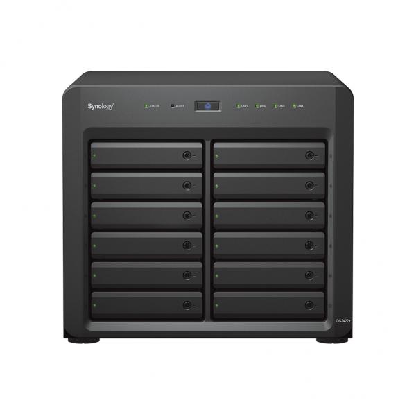 Synology DiskStation DS2422+ NAS Desktop Ryzen Embedded V1500B 4 GB DDR4 96 TB HDD DiskStation Manager Nero (Synology DiskStation DS2422+ 96TB [Synology HAT5300]; 12 bay desktop; AMD Ryzen [3Years warranty])