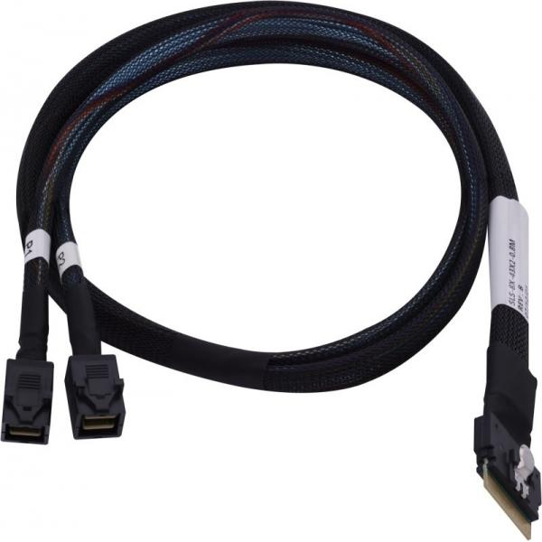 Adaptec Kabel 1x SFF8654 x8 -> 2x SFF8643 x4 SAS/SATA intern 0.8m Kabel SlimSAS -> MiniSASHD f?r SAS/SATA Laufwerke