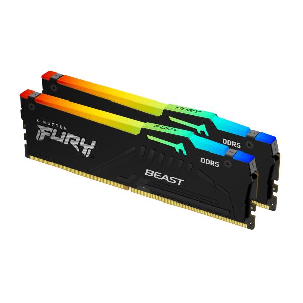 Kingston Technology FURY Beast 64 GB 5600 MT/s DDR5 CL36 DIMM [Kit da 2 moduli] RGB EXPO (64GB DDR5-5600MT/S CL36 DIMM - [KIT OF 2] FURY BEAST RGB EXPO)