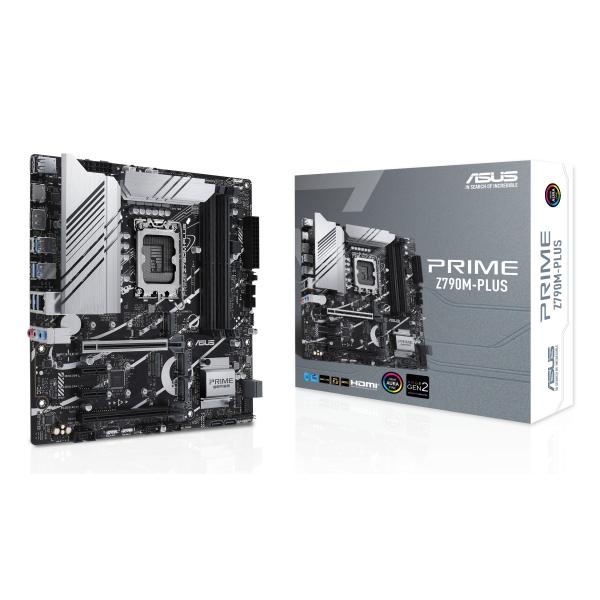 ASUS PRIME Z790M-PLUS Intel Z790 LGA 1700 micro ATX (ASUS PRIME Z790M-PLUS - Motherboard - micro ATX - LGA1700 Socket - Z790 Chipset - USB-C 3.2 Gen 2x2, USB-C 3.2 Gen 1, USB 3.2 Gen 2, USB 3.2 Gen 1 - Gigabit LAN - onboard graphics [CPU required] - HD Audio [8-channel])