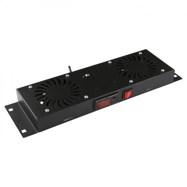 LOGON RAF205BL porta accessori Pannello per ventola (2 FANS, DIGITAL THERMOSTAT - CONTROLLED FAN MODULE BLACK - Warranty: 24M)