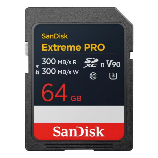 SanDisk Extreme PRO 64 GB SDXC UHS-II Classe 10 (SanDisk Extreme Pro - flashhukommelses)