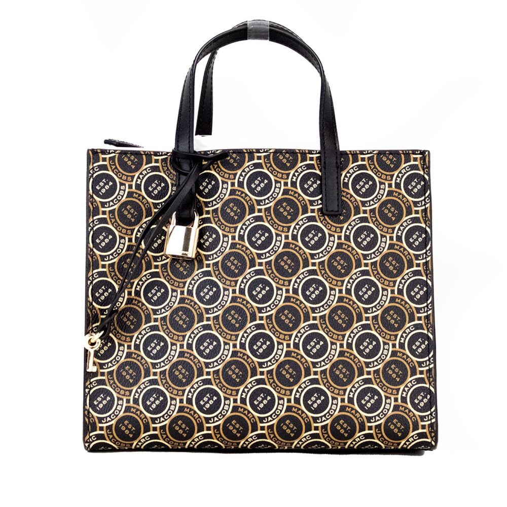 Mini Grind Signet Printed Leather Crossbody Tote Handbag Purse