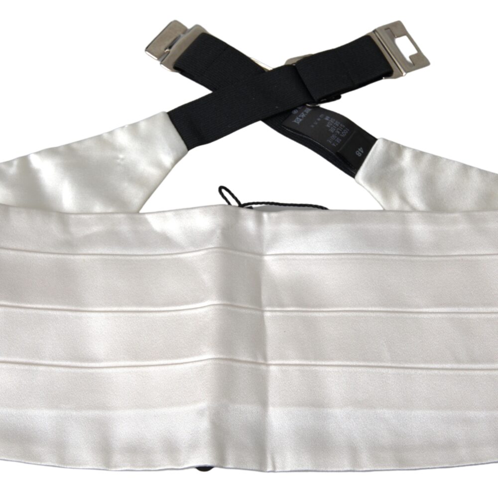 White Men Wide Waist Silk Belt Cummerbund