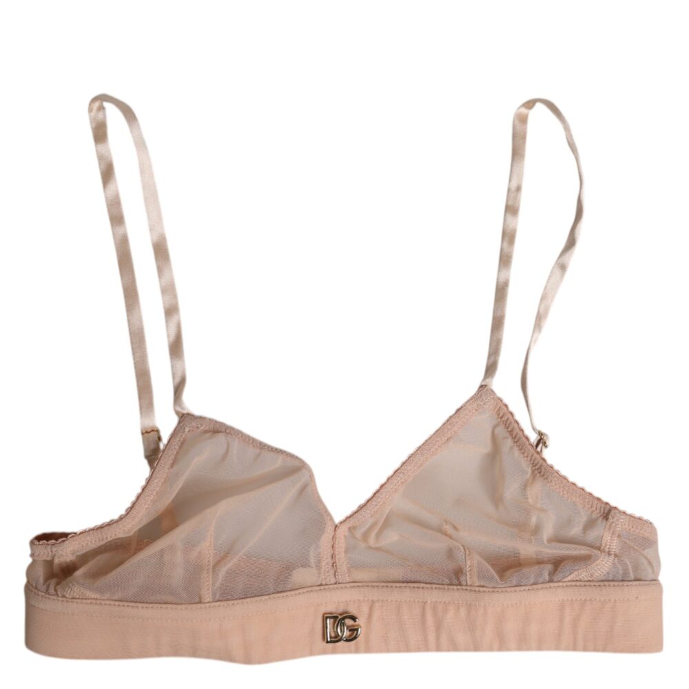 Powder Pink Nylon DG Logo Non Wire Bra Underwear