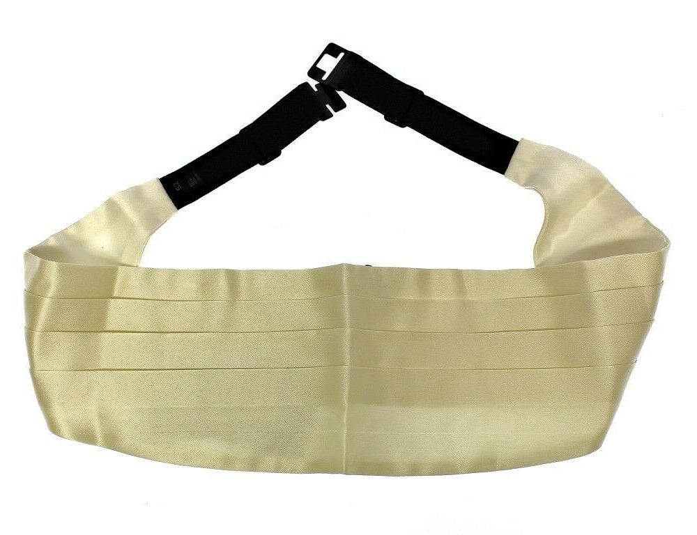 White Waist Silk Cummerbund Belt