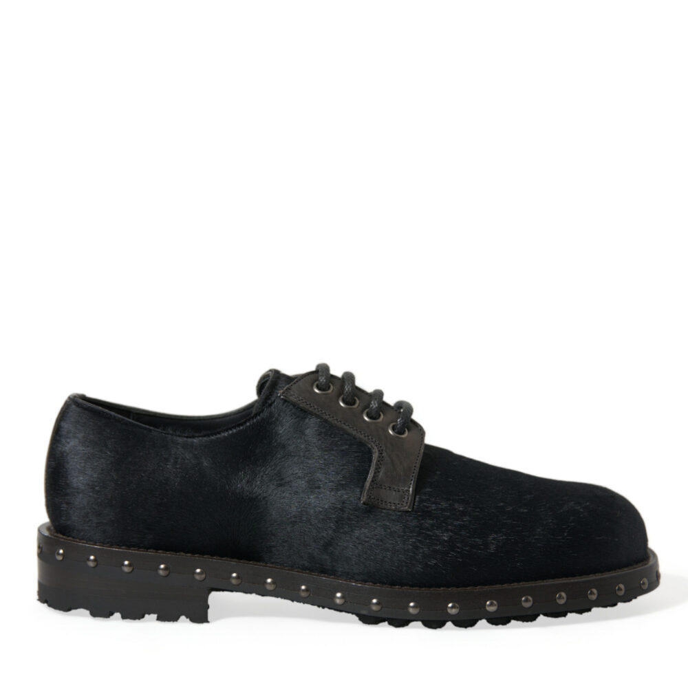 Black Stable Fur Derby SAN PIETRO Dress Shoes