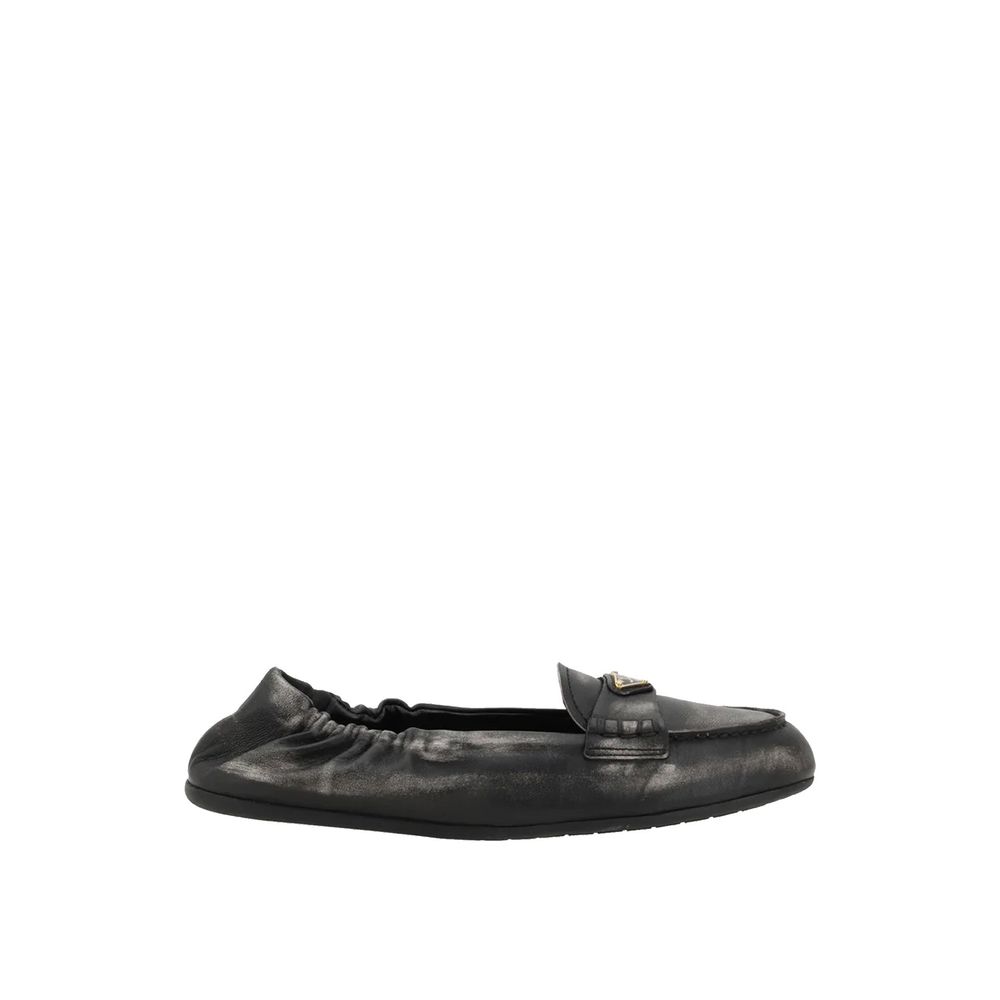 Vintage-effect Leather Loafers