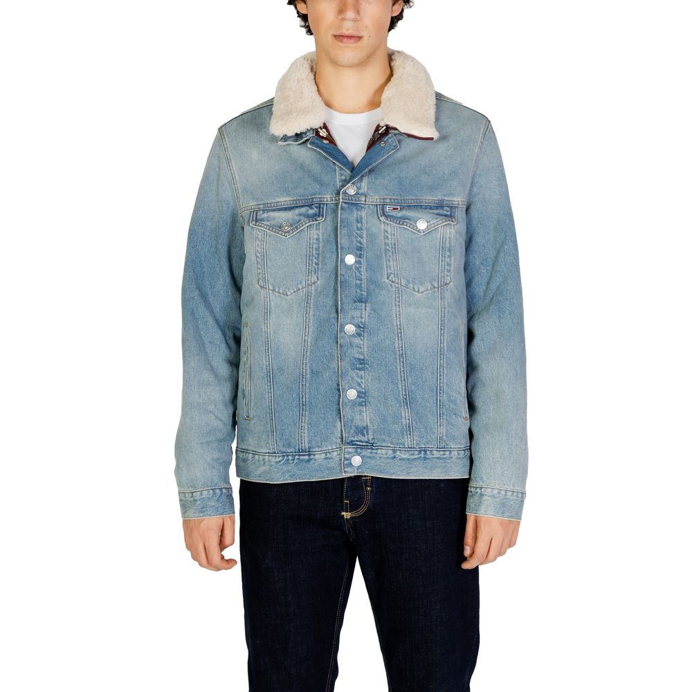 Light Blue Cotton Jackets & Coat